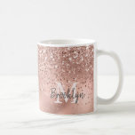 Caneca De Café Monograma de Confetti com Glitter Dourado Rosa mod<br><div class="desc">Confiador de ouro, rosa, cinzento, moderno, e nome de folha de ouro rosa e caneca monograma. Esta design feminina apresenta a cor rosa pincelada, cor-de-rosa, cintilação brilhante, estrutura de confete em fundo de folha de ouro rosa-falso. Você pode personalizar com seu nome e inicial do monograma em um script de...</div>