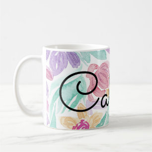 Caneca De Café Monograma de Cor Flórida Laranja Mistura Cor de La