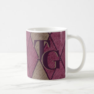 Caneca De Café Monograma de Diamante Roxo Clássico