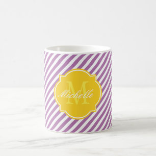 Caneca De Café Monograma de distribuição de orquídeas radiante