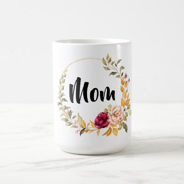 Caneca De Café Monograma de Grinalda Floral (Centro)