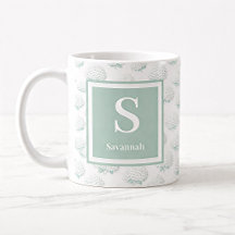 Monograma de Hortênsia Azul Floral