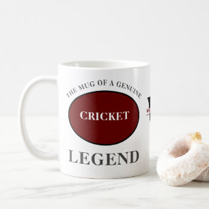Caneca De Café Monograma de Legenda de Críquete Adicionar Seu Nom