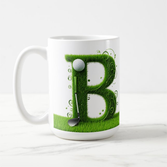 Caneca De Café ⛳ Monograma de letra B de golfe ideia de presente  (Esquerda)