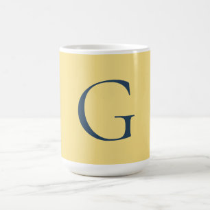 Caneca De Café Monograma de Letra Inicial Jasmine Cinza Ardesia S