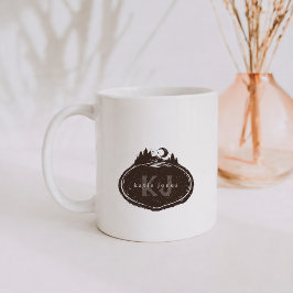 Caneca De Café Monograma de Natureza | Nome Personalizado