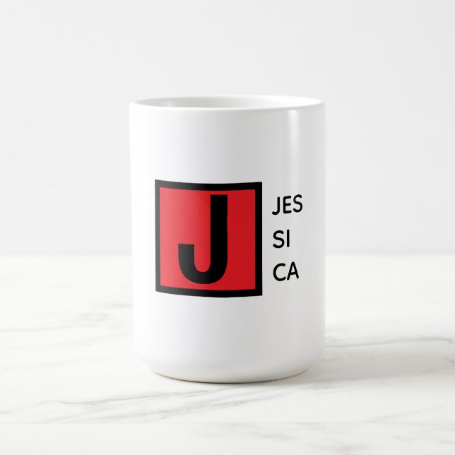 Caneca De Café Monograma de Nome Profissional Simples Elegante Mo (Centro)