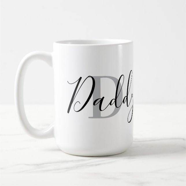 Caneca De Café Monograma de Papai Cinza (Esquerda)