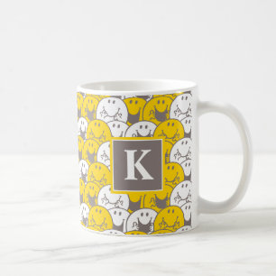 Caneca De Café Monograma de piscamento do teste padrão   dos