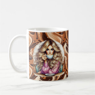 Caneca De Café Monograma de senhora fofa fresco