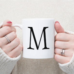 Caneca De Café Monograma Decorativo de Letra Única Glam