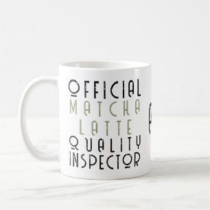 Caneca De Café Monograma Divertido Matcha Latte Preto Verde Apaix