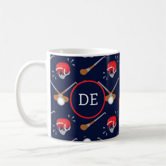 Caneca De Café Monograma do Esporte Gaélico do Jogador de Feridas