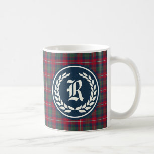 Caneca De Café Monograma do Tartan de Robertson do clã
