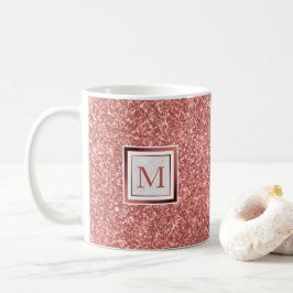 Caneca De Café Monograma Dourado de Rosa com cinzas