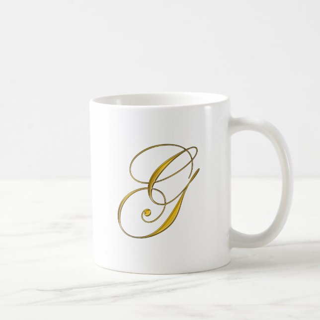 Caneca De Café Monograma Dourado G (Direita)