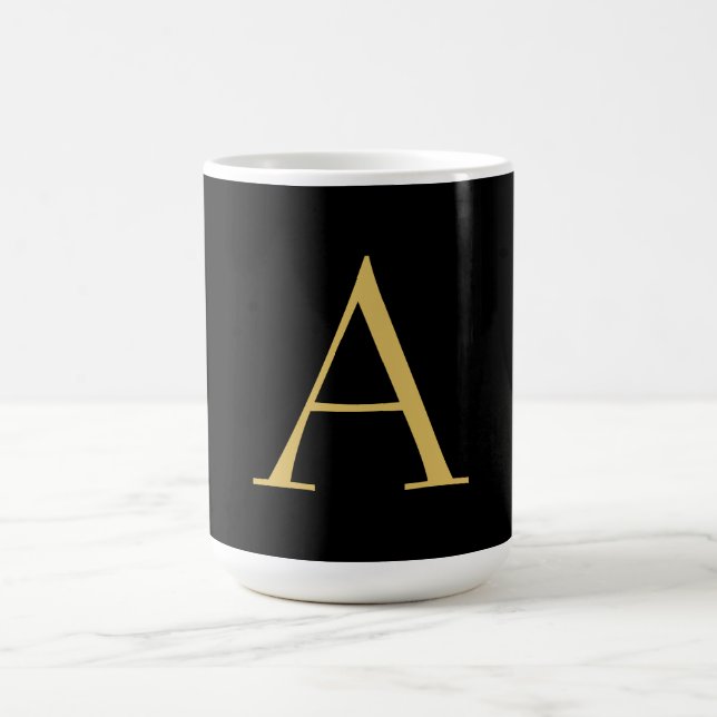 Caneca De Café Monograma Dourado Preto (Centro)
