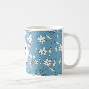Caneca De Café monograma e flores