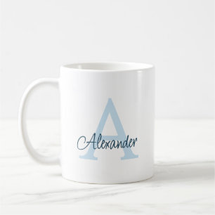 Caneca De Café Monograma e Nome com Letra Manual Moderna e Elegan