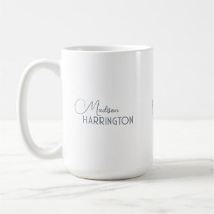 Caneca De Café Monograma e nome personalizado minimalista