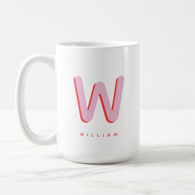 Caneca De Café Monograma e Nome Personalizados  (Esquerda)