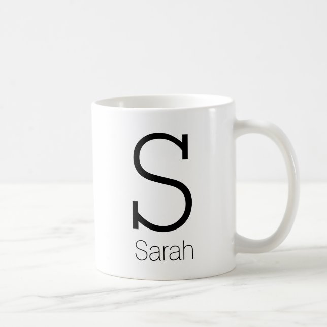 Caneca De Café Monograma e Nome Personalizados Fofos (Direita)