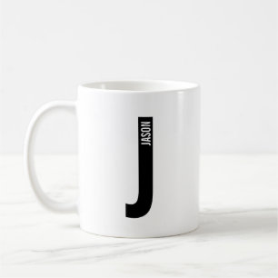 Caneca De Café Monograma e Nome Personalizados Modernos e Destaca