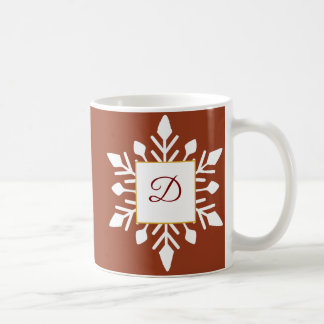 Caneca De Café Monograma Elegante de inverno