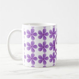 Caneca De Café monograma elegante mínimo bestfriendever floral