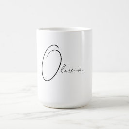 Caneca De Café Monograma Elegante Personalizado