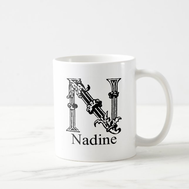 Caneca De Café Monograma extravagante: Nadine (Direita)