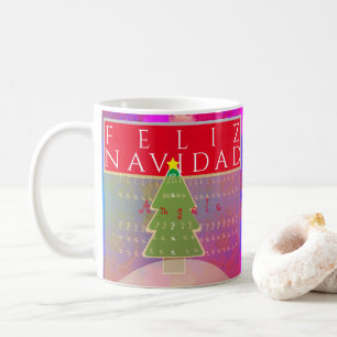 Caneca De Café Monograma "Feliz Navidad" Paz e Feliz ano novo