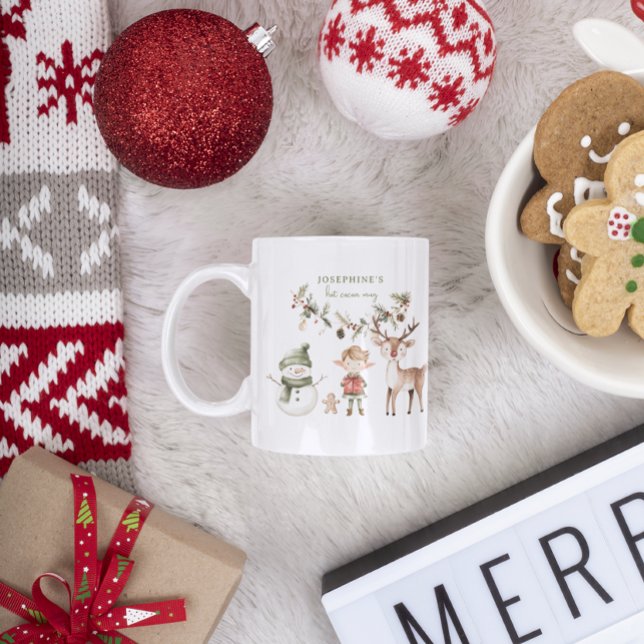 Caneca De Café Monograma Festivo de Natal (Criador carregado)