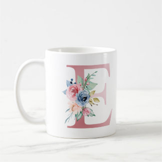 Caneca De Café Monograma Floral E Mug