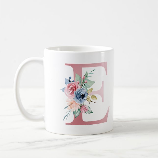 Caneca De Café Monograma Floral E Mug (Esquerda)