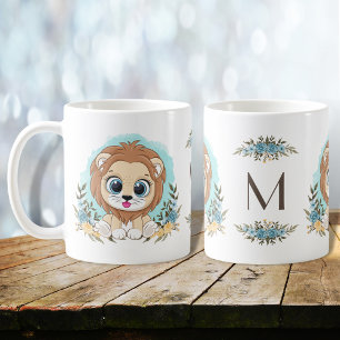 Caneca De Café Monograma Floral Encantado De Leão Cento