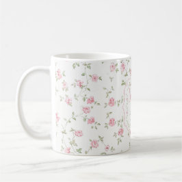 Caneca De Café Monograma Floral Romântico | Estilo Cottagecore Vi