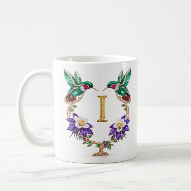 Caneca de Café Monograma I de Beija-flor com Joias (Esquerda)