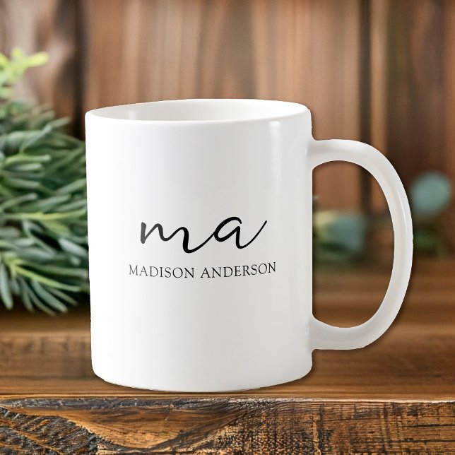 Caneca De Café Monograma inicial (Introducing the Monogram Coffee Mug - a personalized daily companion that transforms your morning)