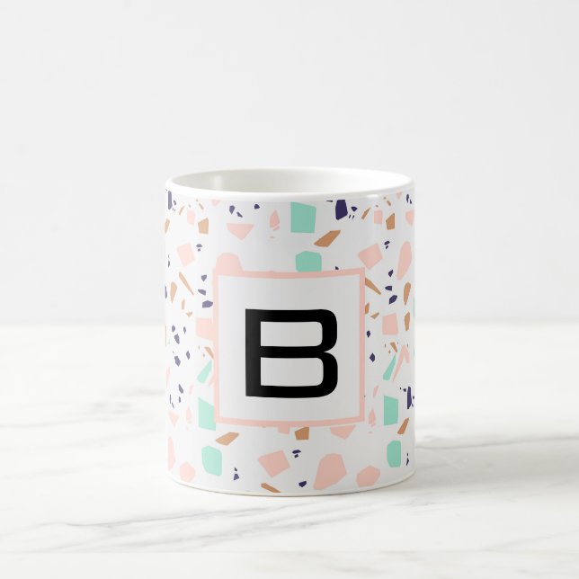 Caneca De Café Monograma inicial de massa branca (Centro)