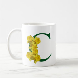 Caneca De Café Monograma Inicial de Narciso Personalizado C