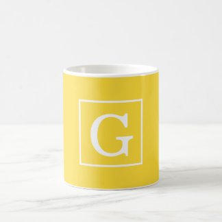 Caneca De Café Monograma Inicial do Ananás Amarelo