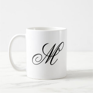 Caneca De Café Monograma inicial elegante