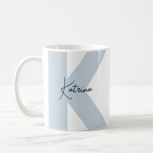 Caneca De Café Monograma Inicial Manuscrito Moderno Sobredimensio