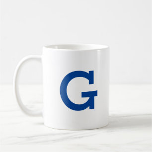 Caneca De Café Monograma inicial Marinho azul