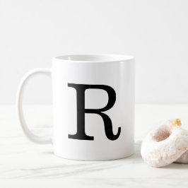 Caneca De Café Monograma Inicial R Clássico Mug, 11 oz