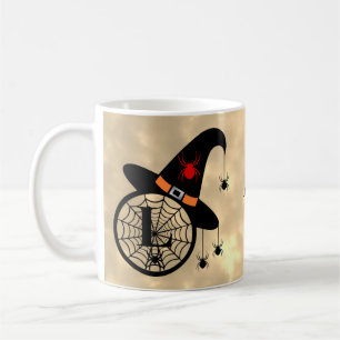 Caneca De Café Monograma L Halloween Sky Witeen Nome