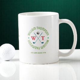 Caneca De Café Monograma legal para um jogador de golfe clássico