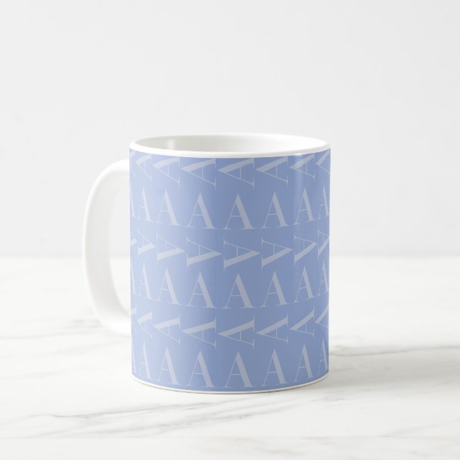 Caneca De Café Monograma - Letra inicial A, azul (Frente Esquerda)