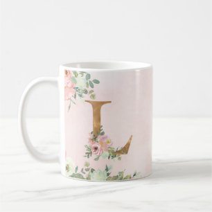 Caneca De Café Monograma - Letra L Aquarela Café Mug